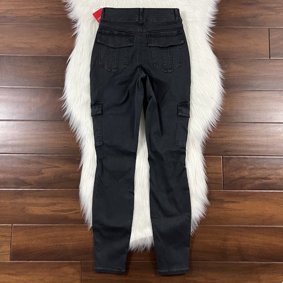 Spanx Size Small Washed Black Gray Stretch Twill Ankle Cargo Pants - Picture 7 of 9